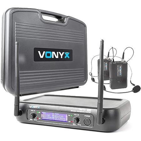 Vonyx Channel Uhf Wireless Microphone System Bodypack Headset Mic