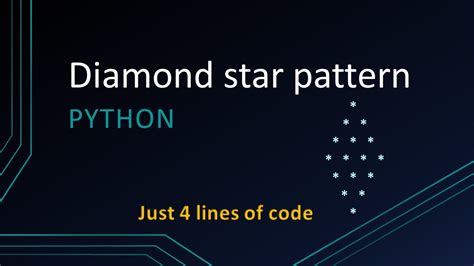 Print Diamond Star Pattern In 4 Lines Of Python Code Youtube