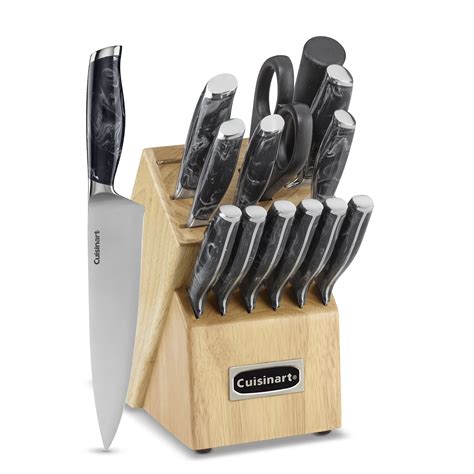 Cuisinart C77MB-15PBK Classic 15 Piece Cutlery Knife Block Set, Black ...