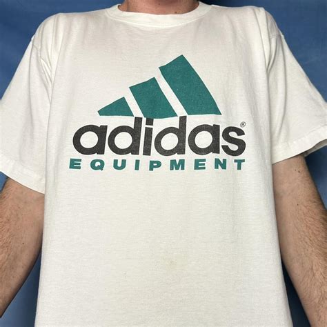 Adidas Men's White and Green T-shirt | Depop