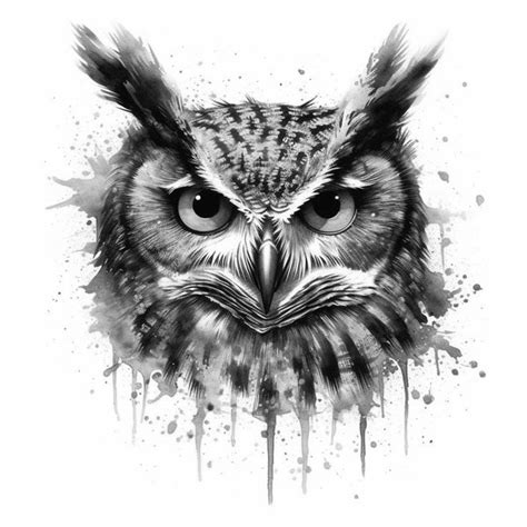 Colorful Owl Tattoo Design