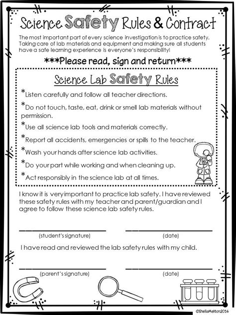 Lab Safety Rules 7th Grade Science Worksheets