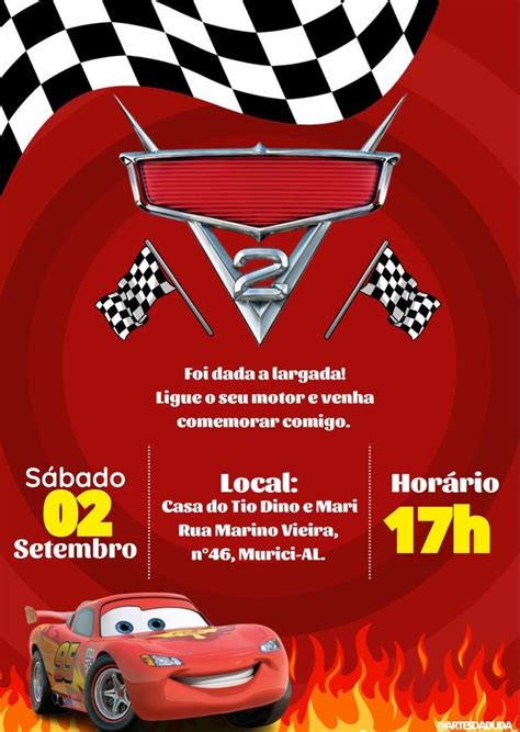 Invitaciones De Cars Rayo Mcqueen Gratis Free Para Editar Imprimir O