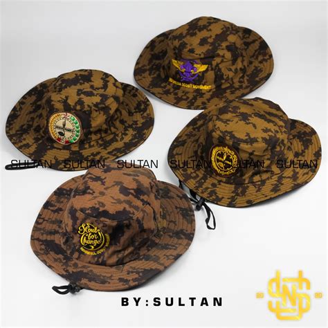 Jual Topi Loreng Pramuka Rimba Bordir Logo Komputer Gambar Scout Sayap