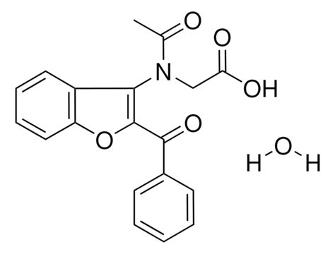 ACETYL 2 BENZOYL 1 BENZOFURAN 3 YL AMINO ACETIC ACID HYDRATE