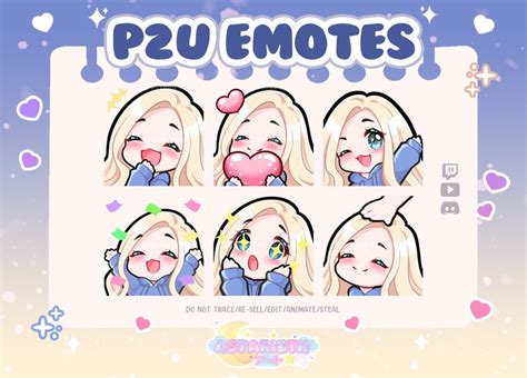 Chibi Twitch Emote Pack Blonde Haare Blaue Augen Etsy De