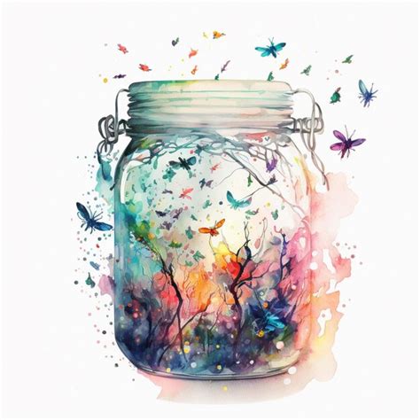 Premium Ai Image There Is A Jar With A Lot Of Butterflies In It Generative Ai