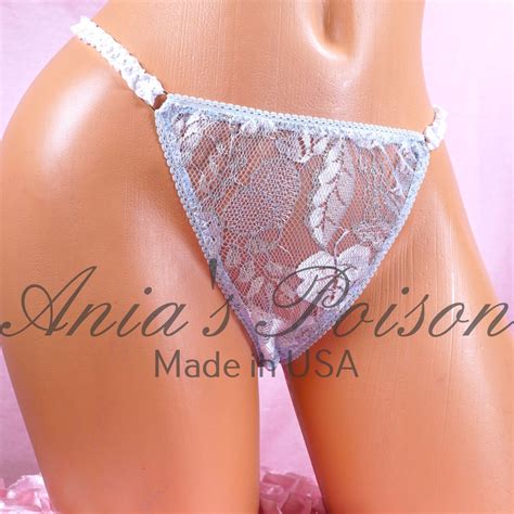 Christmas Ice Sheer Lace Duchess Sissy Panties Classic S Cut Lace String Bikini Sides
