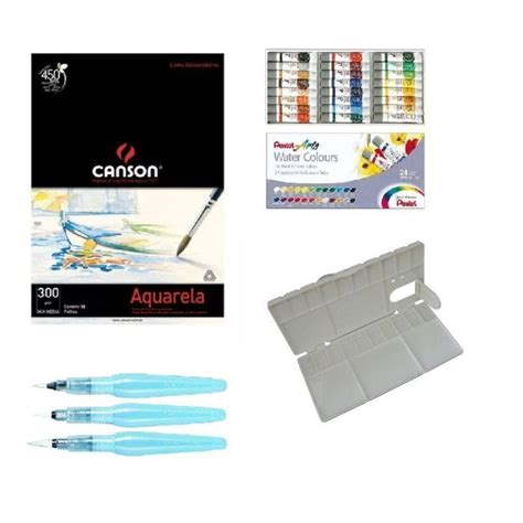 Kit Papel Canson Aquarela Aquarela Pentel Cores Gode Pentel Kit