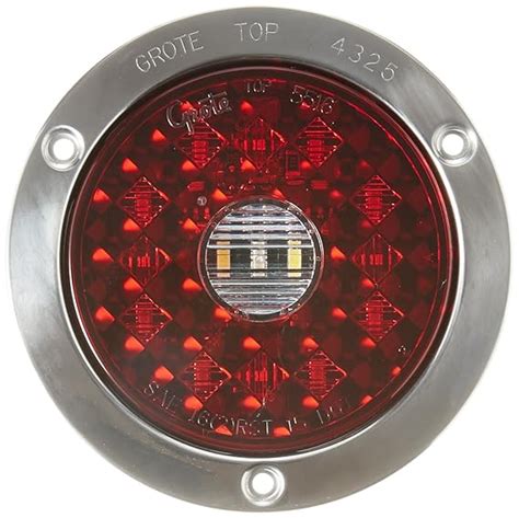 Grote 55202 4 Round Led Stop Tail Turn Light With Integrated Backup