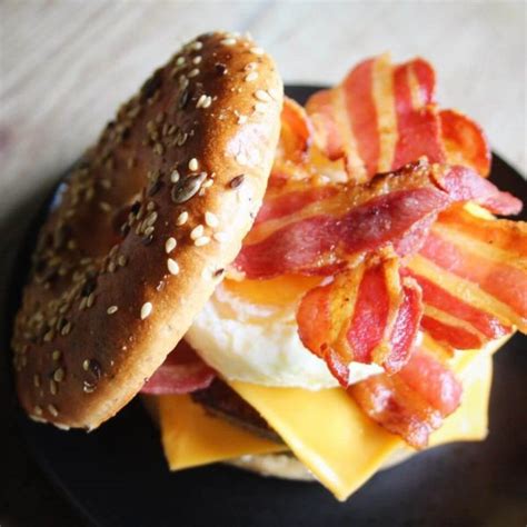 Double Sausage Bacon And Egg Bagel • Gestational Diabetes Uk