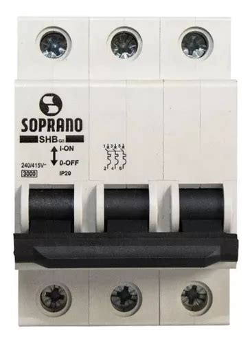 Disjuntor Din Tripolar 10a Curva C Soprano