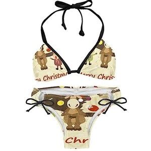 Suojapuku Bikini Da Donna Costume Da Bagno A Due Pezzi Natale Della Renna Del Fratello Del