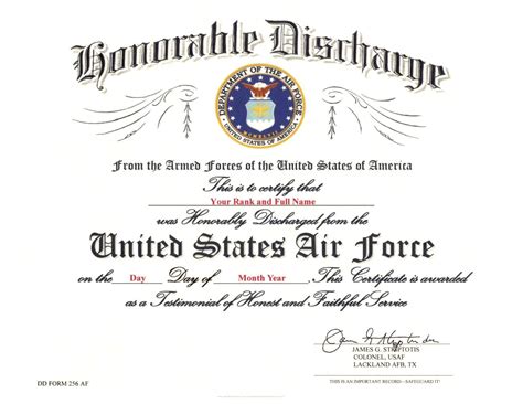 Honorable Discharge Certificate Template