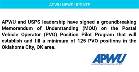 Postal Vehicle Operator Pilot Program to Create New Union Jobs in ...