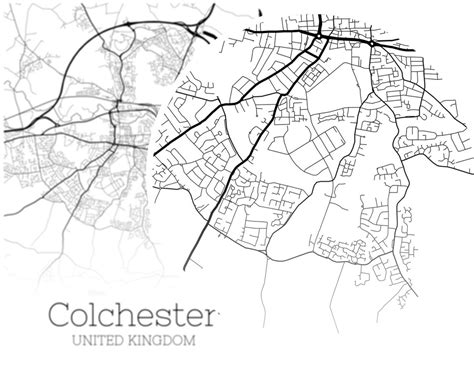 colchester map instant  colchester united kingdom etsy