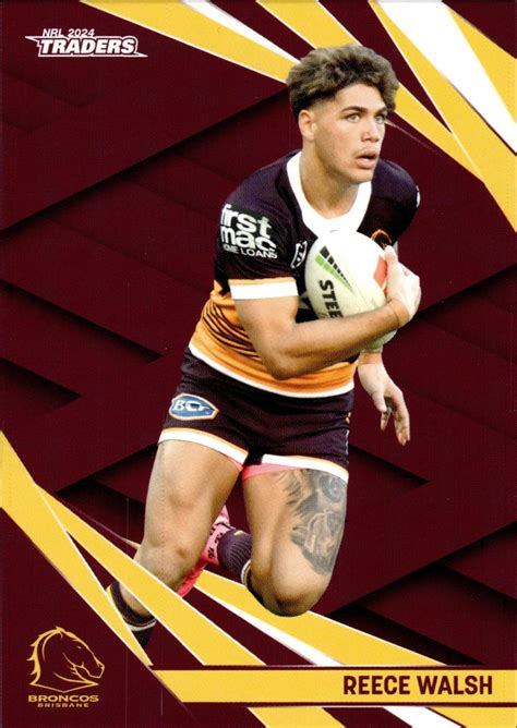 2024 Nrl Traders Common Card Base 009 Reece Walsh Brisbane Broncos