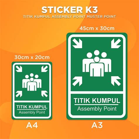 Jual Stiker K Titik Kumpul Sticker Hse Safety Sign Assembly Point