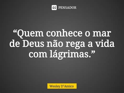 Quem Conhece O Mar De Deus Não Wesley Damico Pensador