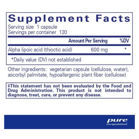 Alpha Lipoic Acid 600 mg