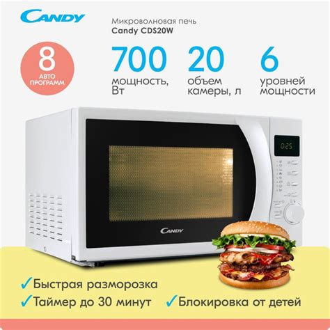 Микроволновая печь Candy CDS20W - купить по низким ценам в интернет ...