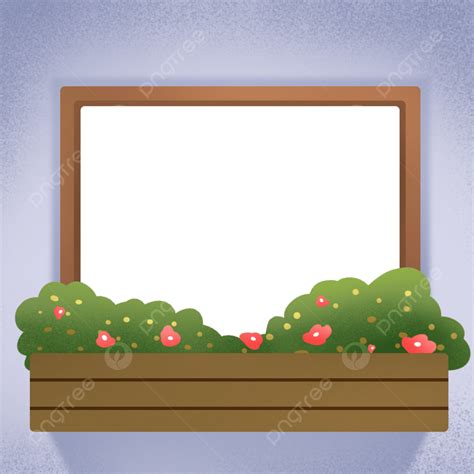 Window Sill Frame Scene Border Cartoon Border Plant Decoration Png