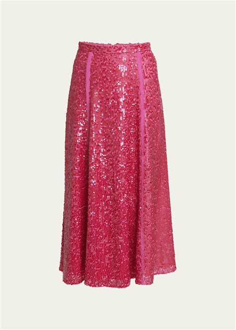 Erdem Sequined A Line Midi Skirt Bergdorf Goodman