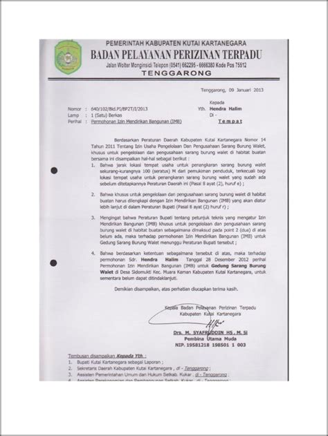 Contoh Surat Perizinan Bangunan Surat Izin Desain Contoh Surat