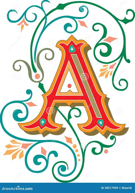 Beautiful Ornament Letter A Stock Vector Illustration Of Elegant