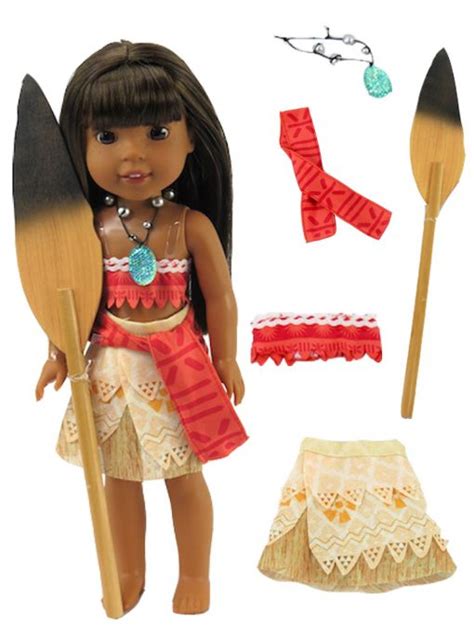 Moana costume for dolls from Rosie's Dolls Clothes