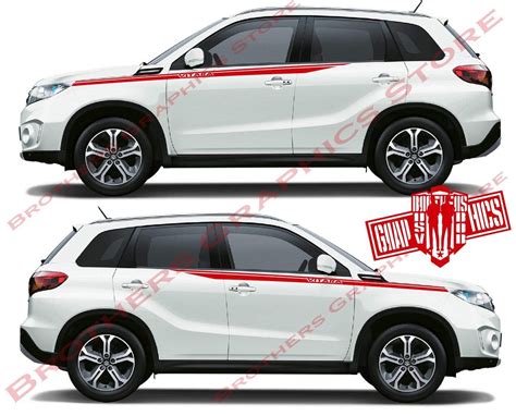 2x Decal Sticker Vinyl Side Racing Stripes For Suzuki Vitara Brothers