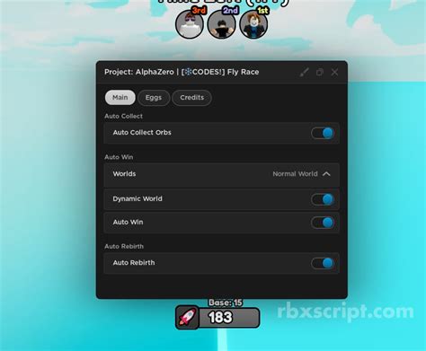 Fly Race Auto Win Auto Collect Orbs Auto Rebirth Scripts Rbxscript
