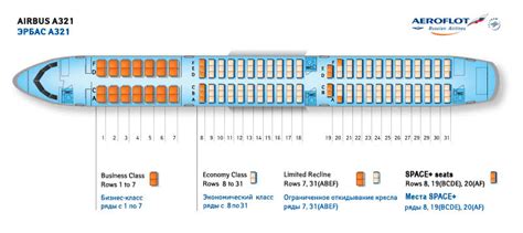 Характеристики самолета Airbus A321 схема салона и лучшие места в