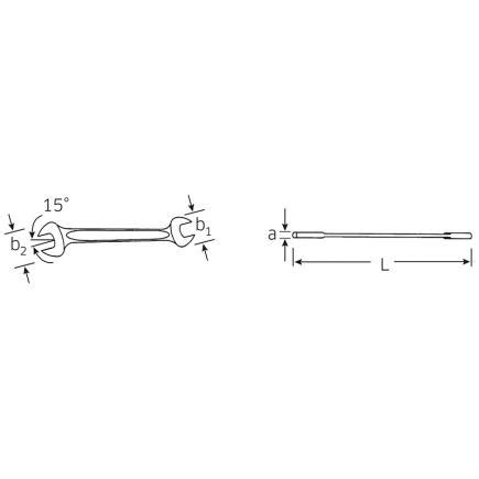 STAHLWILLE 40035507 Llave fija de dos bocas MOTOR tamaño métrico