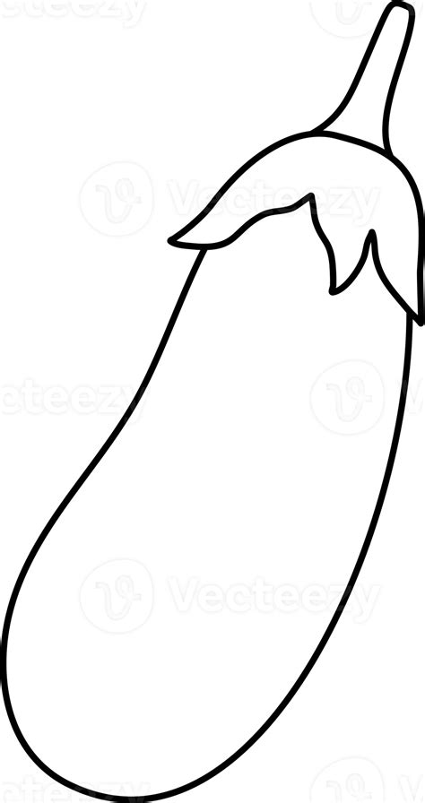 Eggplant Outline Hand Drawn 20695829 Png