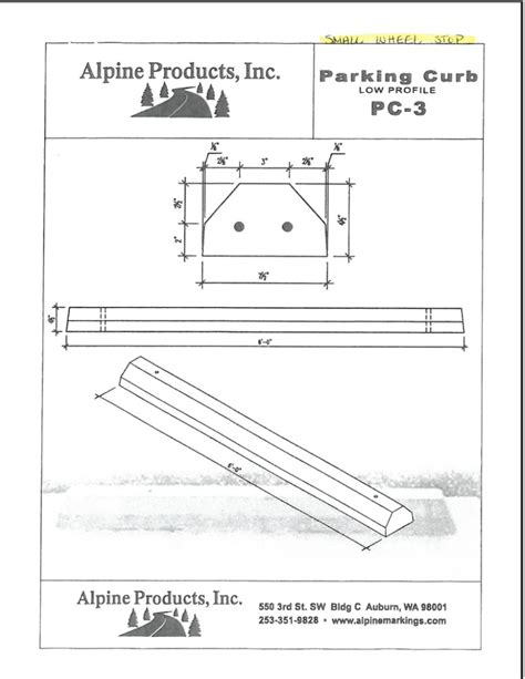 6' Concrete Wheel Stop - Small - Alpine Products, Inc. | Alpine Products, Inc.