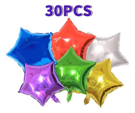 Globos Met Licos De Estrellas Para Fiestas Varios Colores Meses