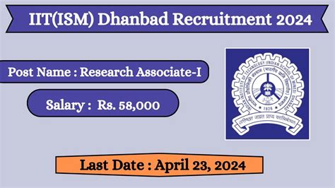 IIT ISM Dhanbad Recruitment 2024 Check Post Vacancies Salary Age