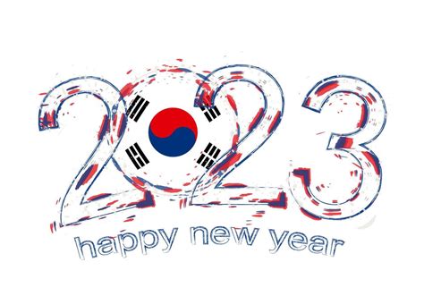 2023 Year in grunge style with flag of South Korea. 12892003 Vector Art at Vecteezy