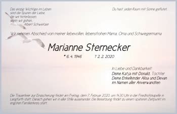 Traueranzeigen Von Marianne Sternecker Trauer Flz De