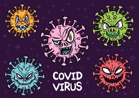 covid variant virus disease cartoon illustration 2974176 Vector Art at ...