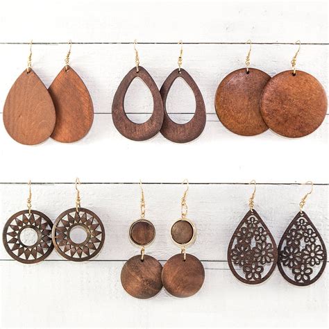 Wood Earrings 64 Styles Of Wooden Earrings Wood Teardrop Earrings