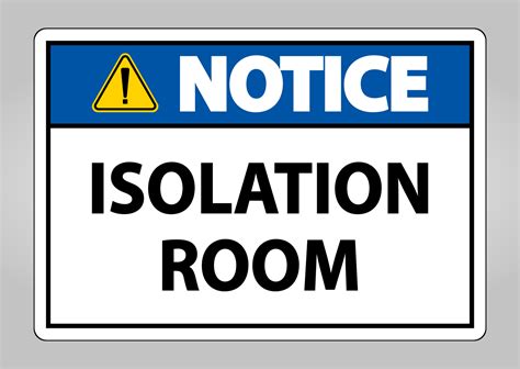 Notice Isolation Room Sign Isolate On White Backgroundvector