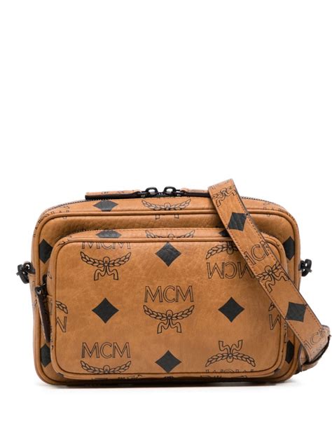 Mcm Small Aren Maxi Visetos Crossbody Bag Farfetch