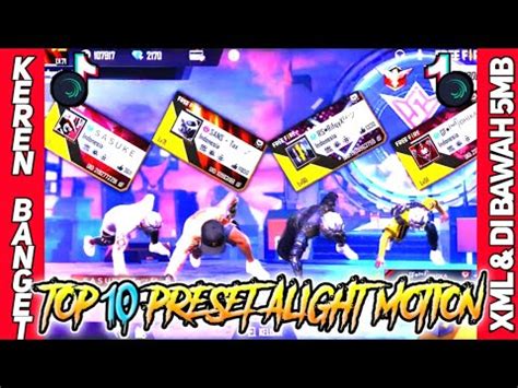 Top Preset Alight Motion Ff Lobby Keren Terbaru Youtube