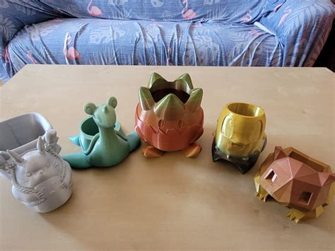 Pokemon Totoro Lapras Chikorita Bulbasaur Togepi Pots 3d Printed