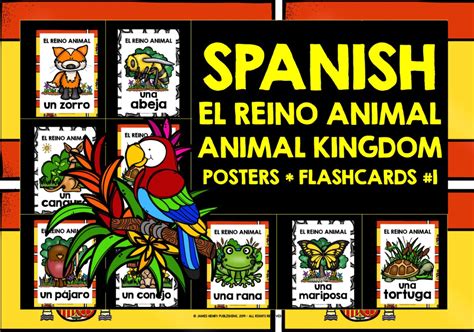 SPANISH ANIMALS FLASHCARDS POSTERS Spanish Flags, Spanish Words ...