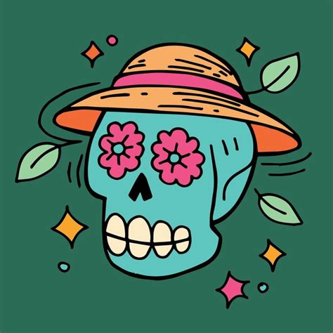 Premium Vector | Vector illustration of a painted skull for the holiday ...