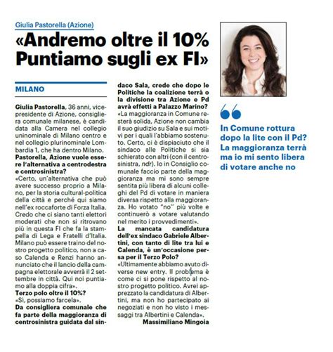 Giulia Pastorella On Twitter La Mia Intervista Al Il Giorno Di Oggi