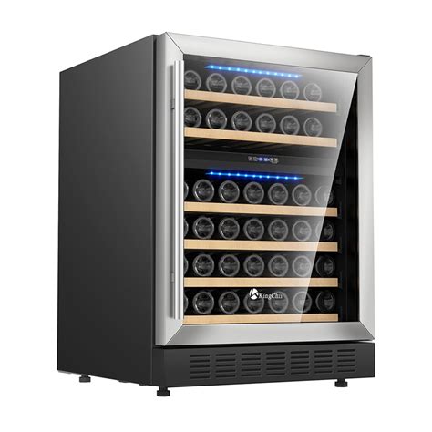 KingChii 24 Inch 46 Bottles Dual Zone Wine Cooler Refrigerator